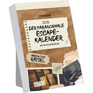 DUMONT Stefan Heine: Der paranormale Escape-Kalender 2025 Abreißkalender, 14,8x21cm, Rätselkalender mit vielen Aufgaben und gehemnisvollen Geschichten, bester Denksport, zum Aufstellen und Aufhängen DUMONT Stefan Heine: Der paranormale Escape-Kalender 2025 Abreißkalender, 14,8x21cm, Rätselkalender mit vielen Aufgaben und gehemnisvollen Geschichten, bester Denksport, zum Aufstellen und Aufhängen