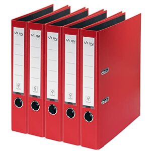 Leitz VON 5er Pack Ordner A4, Karton mit Kunststoffeinband, 50 mm Rückenbreite, Für 350 Blatt, FSC-zertifizierter Karton, Für Schule, Studium & Haushalt, Rot, 10561025 Leitz VON 5er Pack Ordner A4, Karton mit Kunststoffeinband, 50 mm Rückenbreite, Für 350 Blatt, FSC-zertifizierter Karton, Für Schule, Studium & Haushalt, Rot, 10561025
