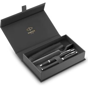 Parker IM Duo Stift-Geschenkset Füller, Kugelschreiber & Etui Schwarze Lackierung mit Chromverzierungen Mittlere Spitze Blaue Tinte Perfekte Geschenke zum Schulabschluss Parker IM Duo Stift-Geschenkset Füller, Kugelschreiber & Etui Schwarze Lackierung mit Chromverzierungen Mittlere Spitze Blaue Tinte Perfekte Geschenke zum Schulabschluss
