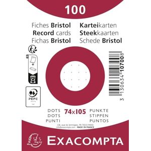 Exacompta Art.-Nr. 10700SE – Karton mit 40 Packungen à 100 Karteien in Folie – ungelocht – Format 74 x 105 mm – PEFC-zertifiziertes Clairefontaine-Papier – Farbe weiß Exacompta Art.-Nr. 10700SE – Karton mit 40 Packungen à 100 Karteien in Folie – ungelocht – Format 74 x 105 mm – PEFC-zertifiziertes Clairefontaine-Papier – Farbe weiß