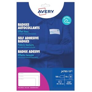 Avery Selbstklebendes Badge aus Textil – 240 Badge, selbstklebend, Seide, Acetat, weiß, 40 x 75 mm, Laserdruck, selbstklebende Etiketten, personalisierbar, Kleidung – Abzeichen Avery Selbstklebendes Badge aus Textil – 240 Badge, selbstklebend, Seide, Acetat, weiß, 40 x 75 mm, Laserdruck, selbstklebende Etiketten, personalisierbar, Kleidung – Abzeichen