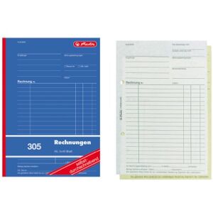 Herlitz 1932862 Rechnungs-Buch A5, 305 2x40 Blatt, selbstdurchschreibend, 4er... (1) Herlitz 1932862 Rechnungs-Buch A5, 305 2x40 Blatt, selbstdurchschreibend, 4er... (1)