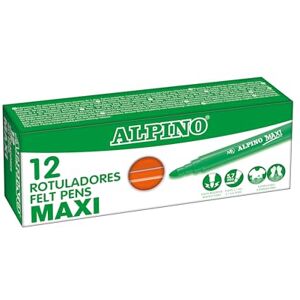 Alpino Karton mit 12 Maxi-Orange-Markern Super waschbare Marker für Kinder Superhelle Schulmarker Marker mit dicker Spitze 5,7 mm Lange Dauer und Widerstand Alpino Karton mit 12 Maxi-Orange-Markern Super waschbare Marker für Kinder Superhelle Schulmarker Marker mit dicker Spitze 5,7 mm Lange Dauer und Widerstand