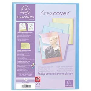 Exacompta 5810E Sichtmappe KreaCover Pastell aus Kunststoff DIN A5 mit 20 Klarsichthüllen, 40 Sichten, Tasche am Vorderdeckel zum selbstgestalten, Aktenhülle, Prospekthülle, 1 Stück Zufallsfarbe Exacompta 5810E Sichtmappe KreaCover Pastell aus Kunststoff DIN A5 mit 20 Klarsichthüllen, 40 Sichten, Tasche am Vorderdeckel zum selbstgestalten, Aktenhülle, Prospekthülle, 1 Stück Zufallsfarbe