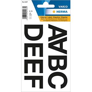Herma Buchstaben Aufkleber Schwarz, 17 Stück, Schriftgröße 33 mm, selbstklebend, wasserfest, wetterfest, groß, Alphabet Sticker Klebebuchstaben A-N aus Folie zum Aufkleben, transparent Herma Buchstaben Aufkleber Schwarz, 17 Stück, Schriftgröße 33 mm, selbstklebend, wasserfest, wetterfest, groß, Alphabet Sticker Klebebuchstaben A-N aus Folie zum Aufkleben, transparent