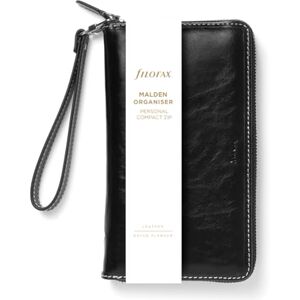 Filofax Malden Personal Compact Zip Organiser Black 2025 Filofax Malden Personal Compact Zip Organiser Black 2025