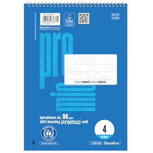 Staufen premio Spiralblock 5 Blöcke je 40 Blatt, Lineatur 4, DIN A5, 90 g/m², liniert 9 mm Staufen premio Spiralblock 5 Blöcke je 40 Blatt, Lineatur 4, DIN A5, 90 g/m², liniert 9 mm