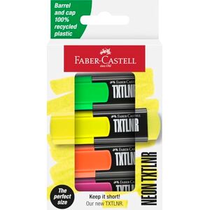 Faber-Castell 154204 Textmarker Set TXTLNR, 4 Neon Marker für Kinder und Erwachsene, Textmarker Mini Faber-Castell 154204 Textmarker Set TXTLNR, 4 Neon Marker für Kinder und Erwachsene, Textmarker Mini