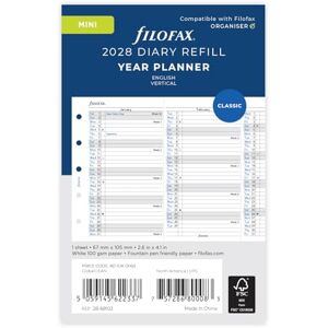 Filofax Kalendereinlage Mini ENG VERTICAL PLANNER 2028 Filofax Kalendereinlage Mini ENG VERTICAL PLANNER 2028
