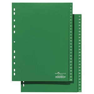 Durable Zahlenregister aus Kunststoff, A4 hoch, volldeckend, Universallochung, mit zwei Abläufen, 1-52, grün, 615705 Durable Zahlenregister aus Kunststoff, A4 hoch, volldeckend, Universallochung, mit zwei Abläufen, 1-52, grün, 615705