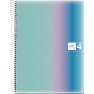 Miquelrius A4-Notizbuch, horizontal liniert, 7 mm, 120 Blatt mit 70 g/m², 4 farbige Streifen, Spiralbindung, Einband aus Polypropylen, 4 Löcher, Notebook A4, Aurora Santorini Miquelrius A4-Notizbuch, horizontal liniert, 7 mm, 120 Blatt mit 70 g/m², 4 farbige Streifen, Spiralbindung, Einband aus Polypropylen, 4 Löcher, Notebook A4, Aurora Santorini