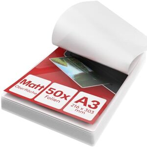 ACROPAQ Laminierfolien A3 matt Packung mit 50 Laminierfolien, 2×100 (200) Mikron, blendfrei, mit Fingerabdruckschutz, vorgerundete Ecken Laminierfolie matt ACROPAQ Laminierfolien A3 matt Packung mit 50 Laminierfolien, 2×100 (200) Mikron, blendfrei, mit Fingerabdruckschutz, vorgerundete Ecken Laminierfolie matt