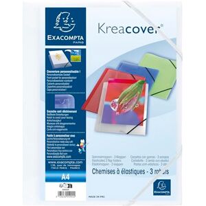 Exacompta 55992E 10er Pack Einschlagmappen KreaCover aus Kunststoff mit 3 Klappen und 2 Gummizügen, 24 x 32 cm, DIN A4, weiß Sammelmappe Dokumentenmappe für Büro und Schule Exacompta 55992E 10er Pack Einschlagmappen KreaCover aus Kunststoff mit 3 Klappen und 2 Gummizügen, 24 x 32 cm, DIN A4, weiß Sammelmappe Dokumentenmappe für Büro und Schule