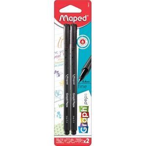 Maped M749141 Fineliner Graph Peps, Metallspitze 0.4 mm, 2er Packung, schwarz Maped M749141 Fineliner Graph Peps, Metallspitze 0.4 mm, 2er Packung, schwarz