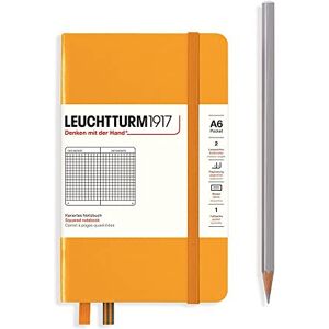 LEUCHTTURM1917 365628 Notizbuch Pocket (A6), Hardcover, 187 nummerierte Seiten, Rising Sun, Kariert LEUCHTTURM1917 365628 Notizbuch Pocket (A6), Hardcover, 187 nummerierte Seiten, Rising Sun, Kariert