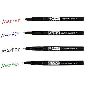 D.RECT CD/DVD Marker Stift Satz von 4 Farben 0,7 mm Permanentstift Ideal für Glas, Kunststoff und Folie Sehr Universell D.RECT CD/DVD Marker Stift Satz von 4 Farben 0,7 mm Permanentstift Ideal für Glas, Kunststoff und Folie Sehr Universell
