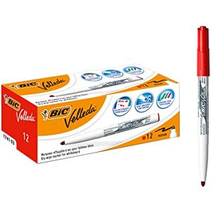 BIC Velleda Whiteboard Marker, 12er Pack, in Rot, mit Rundspitze, Strichstärke: 1,4 mm, geruchsarm, in kompakter Größe BIC Velleda Whiteboard Marker, 12er Pack, in Rot, mit Rundspitze, Strichstärke: 1,4 mm, geruchsarm, in kompakter Größe