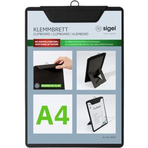Sigel KB100 Speisekarten-Klemmbrett A4, schwarz, mit Aufstellfunktion, stabiles Clipboard Sigel KB100 Speisekarten-Klemmbrett A4, schwarz, mit Aufstellfunktion, stabiles Clipboard