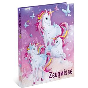 Herma Zeugnismappe A4 Einhorn, Zeugnisordner mit 10 Klarsichthüllen für 20 Zeugnisse, Urkunden und Dokumente, Zeugnisringbuch mit Innendruck, 4-Ring-Mechanik und buntem Tier Motiv für Mädchen Herma Zeugnismappe A4 Einhorn, Zeugnisordner mit 10 Klarsichthüllen für 20 Zeugnisse, Urkunden und Dokumente, Zeugnisringbuch mit Innendruck, 4-Ring-Mechanik und buntem Tier Motiv für Mädchen
