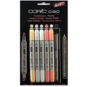 Copic Ciao Marker 5+1 Set "Pastellfarben", 5 Allround-Layoutmarker mit einer mittelbreiten und einer Brush-Spitze, inkl. 1 Multiliner 0,3 mm Copic Ciao Marker 5+1 Set "Pastellfarben", 5 Allround-Layoutmarker mit einer mittelbreiten und einer Brush-Spitze, inkl. 1 Multiliner 0,3 mm