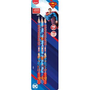 Maped 6 Bleistifte Graphit HB2 Superman – Bleistift – ergonomische dreieckige Form – 6 Bleistifte Maped 6 Bleistifte Graphit HB2 Superman – Bleistift – ergonomische dreieckige Form – 6 Bleistifte