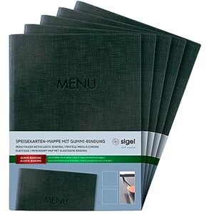 Sigel SM207/5 Speisekarten-Mappe A5, Gummi-Bindung, anthrazit mit Leinenstruktur, 5er Pack, strapazierfähig und leicht abwischbar Sigel SM207/5 Speisekarten-Mappe A5, Gummi-Bindung, anthrazit mit Leinenstruktur, 5er Pack, strapazierfähig und leicht abwischbar