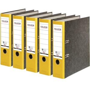 FALKEN Original 5er Pack Recycling-Ordner Wolkenmarmor. Made in Germany. 8 cm breit DIN A4 gelber Rücken Ringordner Aktenordner Briefordner Büroordner Pappordner CO2-Neutral Blauer Engel FALKEN Original 5er Pack Recycling-Ordner Wolkenmarmor. Made in Germany. 8 cm breit DIN A4 gelber Rücken Ringordner Aktenordner Briefordner Büroordner Pappordner CO2-Neutral Blauer Engel