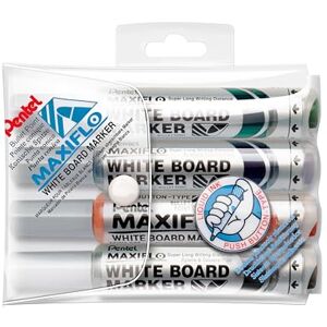 Pentel Maxiflo Whiteboard-Marker 4er Etui Rundspitze groß Pentel Maxiflo Whiteboard-Marker 4er Etui Rundspitze groß