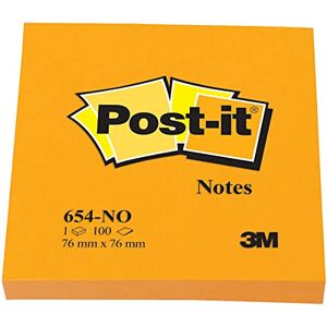 Post-it 654NOR Haftnotizen, 76 x 76 mm, neonorange Post-it 654NOR Haftnotizen, 76 x 76 mm, neonorange