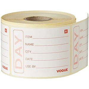 VOGUE Hygiplas – E148 Etiketten für Essensvorbereitung, entfernbar, selbstklebend, keine klebrigen Rückstände, für Lebensmittelaufbewahrung, 500 Stück VOGUE Hygiplas – E148 Etiketten für Essensvorbereitung, entfernbar, selbstklebend, keine klebrigen Rückstände, für Lebensmittelaufbewahrung, 500 Stück