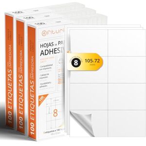OFITURIA A4-Bögen mit weißen selbstklebenden Etiketten, Erstellen Sie Ihre eigenen individuellen, Sicherer selbstklebender A4-Papier, Selbstklebendes Etikett zum Bedrucken (8 pro Blatt, 300 Bögen) OFITURIA A4-Bögen mit weißen selbstklebenden Etiketten, Erstellen Sie Ihre eigenen individuellen, Sicherer selbstklebender A4-Papier, Selbstklebendes Etikett zum Bedrucken (8 pro Blatt, 300 Bögen)
