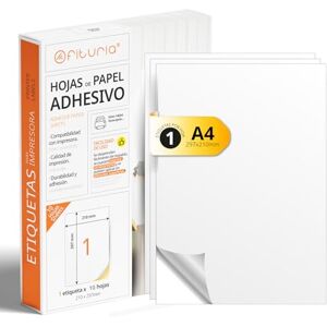 OFITURIA A4-Bögen mit weißen selbstklebenden Etiketten, Erstellen Sie Ihre eigenen individuellen, Sicherer selbstklebender A4-Papier, Selbstklebendes Etikett zum Bedrucken (1 pro Blatt, 10 Bögen) OFITURIA A4-Bögen mit weißen selbstklebenden Etiketten, Erstellen Sie Ihre eigenen individuellen, Sicherer selbstklebender A4-Papier, Selbstklebendes Etikett zum Bedrucken (1 pro Blatt, 10 Bögen)