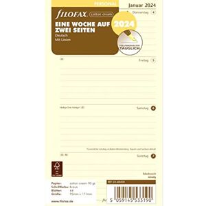 Filofax Kalendereinlage Personal 1 Woche auf 2 Seiten cotton creme (Deutsch)2024 Filofax Kalendereinlage Personal 1 Woche auf 2 Seiten cotton creme (Deutsch)2024