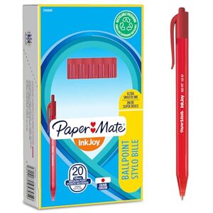 Paper Mate InkJoy 100RT Retractable Kugelschreiber mittlere Spitze (1,0 mm) Rot 20 Stück Paper Mate InkJoy 100RT Retractable Kugelschreiber mittlere Spitze (1,0 mm) Rot 20 Stück