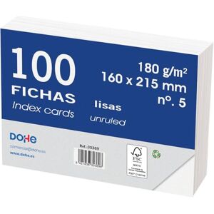 DOHE 30369 Karteikarten, blanko, weiß, 180 g, Nr. 5, 160 x 215 mm, 100er-Pack DOHE 30369 Karteikarten, blanko, weiß, 180 g, Nr. 5, 160 x 215 mm, 100er-Pack