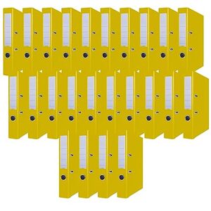 OFFICER PRODUCTS 24er Pack Ordner Gelb DIN A4/50 mm/Papier Pappe/Kunststoffbezug PP Schlitzordner Büroordner Pappordner Aktenordner Metall Kantenschutz OFFICER PRODUCTS 24er Pack Ordner Gelb DIN A4/50 mm/Papier Pappe/Kunststoffbezug PP Schlitzordner Büroordner Pappordner Aktenordner Metall Kantenschutz