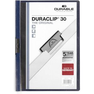 Durable Klemm-Mappe Duraclip Original 30, Hartfolie, Dokumentenmappe A4 bis 30 Blatt, Klemmmappe A4 nachtblau, 25er Packung, 220028 Durable Klemm-Mappe Duraclip Original 30, Hartfolie, Dokumentenmappe A4 bis 30 Blatt, Klemmmappe A4 nachtblau, 25er Packung, 220028