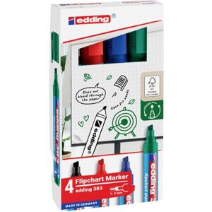 edding 383 Flipchart-Marker 4er-Set schwarz, rot, blau, grün Keilspitze 1-5 mm Stift zum Schreiben, Zeichnen und Markieren auf Flipcharts Tinte schlägt nicht durch Papier -trocknet nicht aus edding 383 Flipchart-Marker 4er-Set schwarz, rot, blau, grün Keilspitze 1-5 mm Stift zum Schreiben, Zeichnen und Markieren auf Flipcharts Tinte schlägt nicht durch Papier -trocknet nicht aus