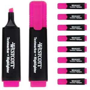 Westcott Textmarker 10 Stück pink 10er Pack Highlighter Marker in leuchtendem Rosa 2-5 mm Strichstärke Premium Tinte aus Deutschland E-743617 00 Westcott Textmarker 10 Stück pink 10er Pack Highlighter Marker in leuchtendem Rosa 2-5 mm Strichstärke Premium Tinte aus Deutschland E-743617 00