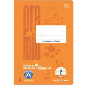 Staufen premio Schreiblernheft 10 Hefte je 16 Blatt, DIN A5, Lineatur 2 (4/4/4mm liniert, farbig hinterlegte Lineatur), 90 g/m² Recyclingpapier, runde Ecken verhindern „Eselsohren“ Staufen premio Schreiblernheft 10 Hefte je 16 Blatt, DIN A5, Lineatur 2 (4/4/4mm liniert, farbig hinterlegte Lineatur), 90 g/m² Recyclingpapier, runde Ecken verhindern „Eselsohren“
