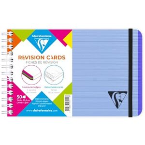 Clairefontaine 328011C Spiralheft Linicolor FRESH, DIN A6 14,8x10,2 cm, 50 Karteikarten liniert, 5 Farbstreifen, Einband aus gerilltem Polypropylen, Blau Clairefontaine 328011C Spiralheft Linicolor FRESH, DIN A6 14,8x10,2 cm, 50 Karteikarten liniert, 5 Farbstreifen, Einband aus gerilltem Polypropylen, Blau
