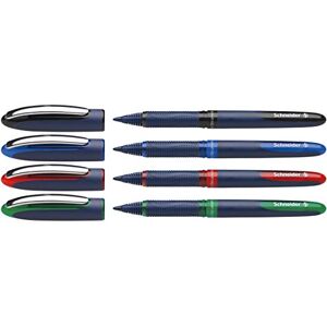 Schneider 183094 One Business Tintenroller (dokumentenecht, Strichstärke 0,6 mm, Made in Germany) 4er Pack (schwarz, blau, rot, grün) Schneider 183094 One Business Tintenroller (dokumentenecht, Strichstärke 0,6 mm, Made in Germany) 4er Pack (schwarz, blau, rot, grün)