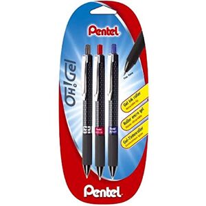 Pentel Oh Gel Tintenroller, Gel, Einziehbar Lot Schwarz/Blau/Rot Pentel Oh Gel Tintenroller, Gel, Einziehbar Lot Schwarz/Blau/Rot