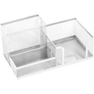 D.RECT KOMO Schreibtisch-Organizer – 3-Fächer-Stiftehalter aus Metallgitter – Multifunktions-Utensilo für Büro-Accessoires, Perlweiß D.RECT KOMO Schreibtisch-Organizer – 3-Fächer-Stiftehalter aus Metallgitter – Multifunktions-Utensilo für Büro-Accessoires, Perlweiß