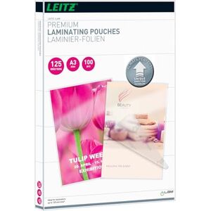 Leitz Heißlaminierfolien A3 125 mic, Laminierfolien in Premium-Qualität im 100er Pack, Glänzend, Transparent, Vereinfachtes Einlegen durch UDT, iLAM, 74880000 Leitz Heißlaminierfolien A3 125 mic, Laminierfolien in Premium-Qualität im 100er Pack, Glänzend, Transparent, Vereinfachtes Einlegen durch UDT, iLAM, 74880000