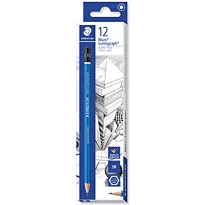 Staedtler Zeichenbleistift Mars Lumograph, Härtegrad 3H, unglaublich bruchfeste Premium-Bleistifte, hohe Qualität, spezielle Minenrezeptur, Sechskantform, 12 Bleistifte in Faltschachtel, 100-3H Staedtler Zeichenbleistift Mars Lumograph, Härtegrad 3H, unglaublich bruchfeste Premium-Bleistifte, hohe Qualität, spezielle Minenrezeptur, Sechskantform, 12 Bleistifte in Faltschachtel, 100-3H
