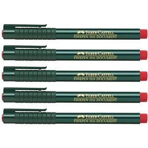 Faber-Castell 205006 Faserschreiber Finepen 1511, 0,4 mm, rot, 5 Stück Faber-Castell 205006 Faserschreiber Finepen 1511, 0,4 mm, rot, 5 Stück