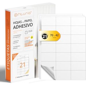 OFITURIA A4-Bögen mit weißen selbstklebenden Etiketten, Erstellen Sie Ihre eigenen individuellen, Sicherer selbstklebender A4-Papier, Selbstklebendes Etikett zum Bedrucken (21 pro Blatt, 10 Bögen) OFITURIA A4-Bögen mit weißen selbstklebenden Etiketten, Erstellen Sie Ihre eigenen individuellen, Sicherer selbstklebender A4-Papier, Selbstklebendes Etikett zum Bedrucken (21 pro Blatt, 10 Bögen)
