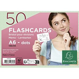 Exacompta 10353E 50er Pack Karteikarten gepunkted DIN A6 ideal für die Schule, zum Lernen von Vokabeln Flashcards Memo Lernkarten Lernkartei 148 x 105 mm grün Exacompta 10353E 50er Pack Karteikarten gepunkted DIN A6 ideal für die Schule, zum Lernen von Vokabeln Flashcards Memo Lernkarten Lernkartei 148 x 105 mm grün