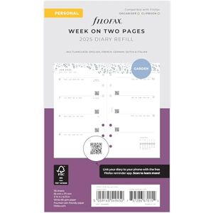 Filofax Personal Garden WTV Illustrated Diary Refill Pack 2025 Filofax Personal Garden WTV Illustrated Diary Refill Pack 2025